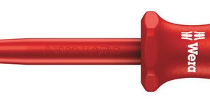 160 iSS VDE Insulated screwdriver with reduced blade and handle diameter for slotted screws