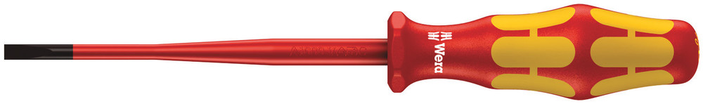 160 iSS VDE Insulated screwdriver with reduced blade and handle diameter for slotted screws