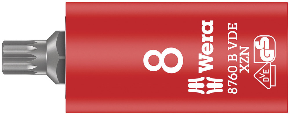 8760 B VDE XZN Zyklop bit socket, insulated, 3/8" drive, for multi-point socket screws