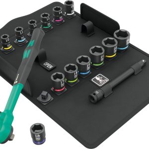 8100 SB 12 Zyklop Comfort Ratchet set, reversing lever, 3/8" drive, metric